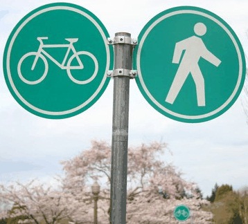 Bicycle/pedestrian sign